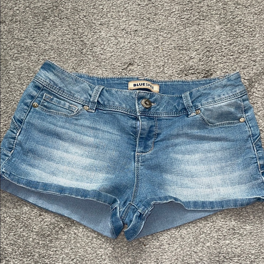 Blue Spice Light Wash Denim Shorts